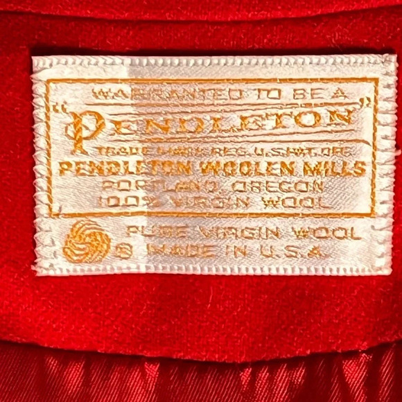 Pendleton 100% pure virgin wool 1970's vintage  red blazer made in USA - Picture 9 of 13